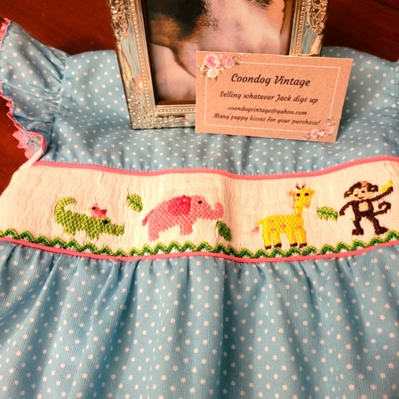 Smocked Polkadot Other - Smocked Animal Romper